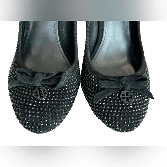 Tory Burch Phoenix Black Pump Rhinestone Soho Lux Heels - Picture 9 of 9